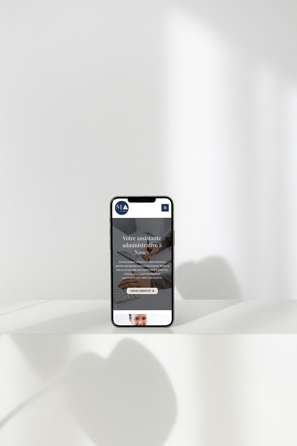 Site internet assistante administrative Nancy – affichage mobile responsive