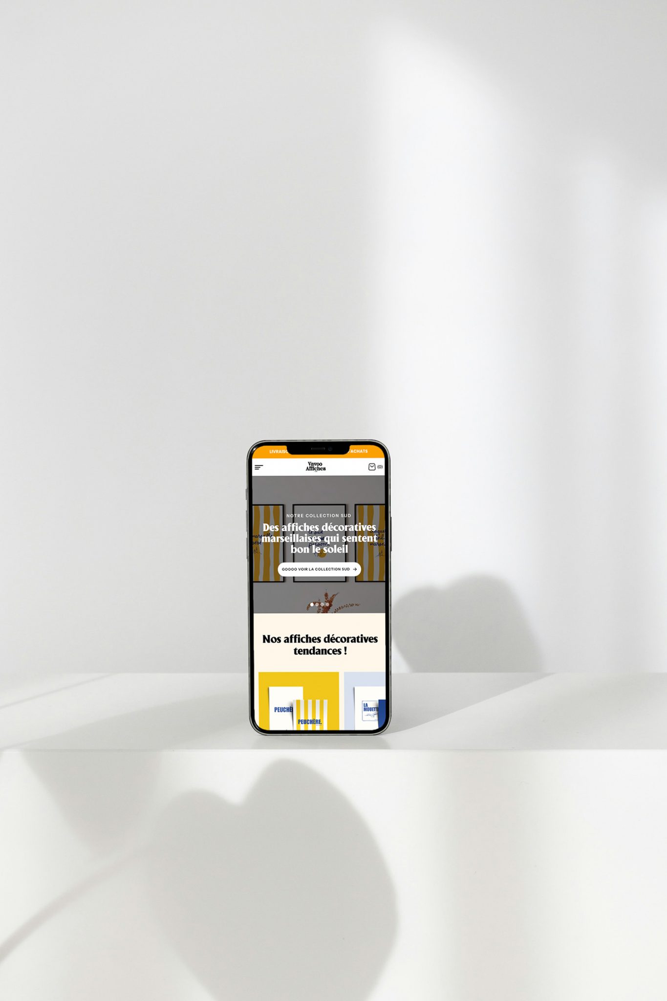 Site e-commerce Vavoo Affiches – affiches murales tendance – version mobile responsive