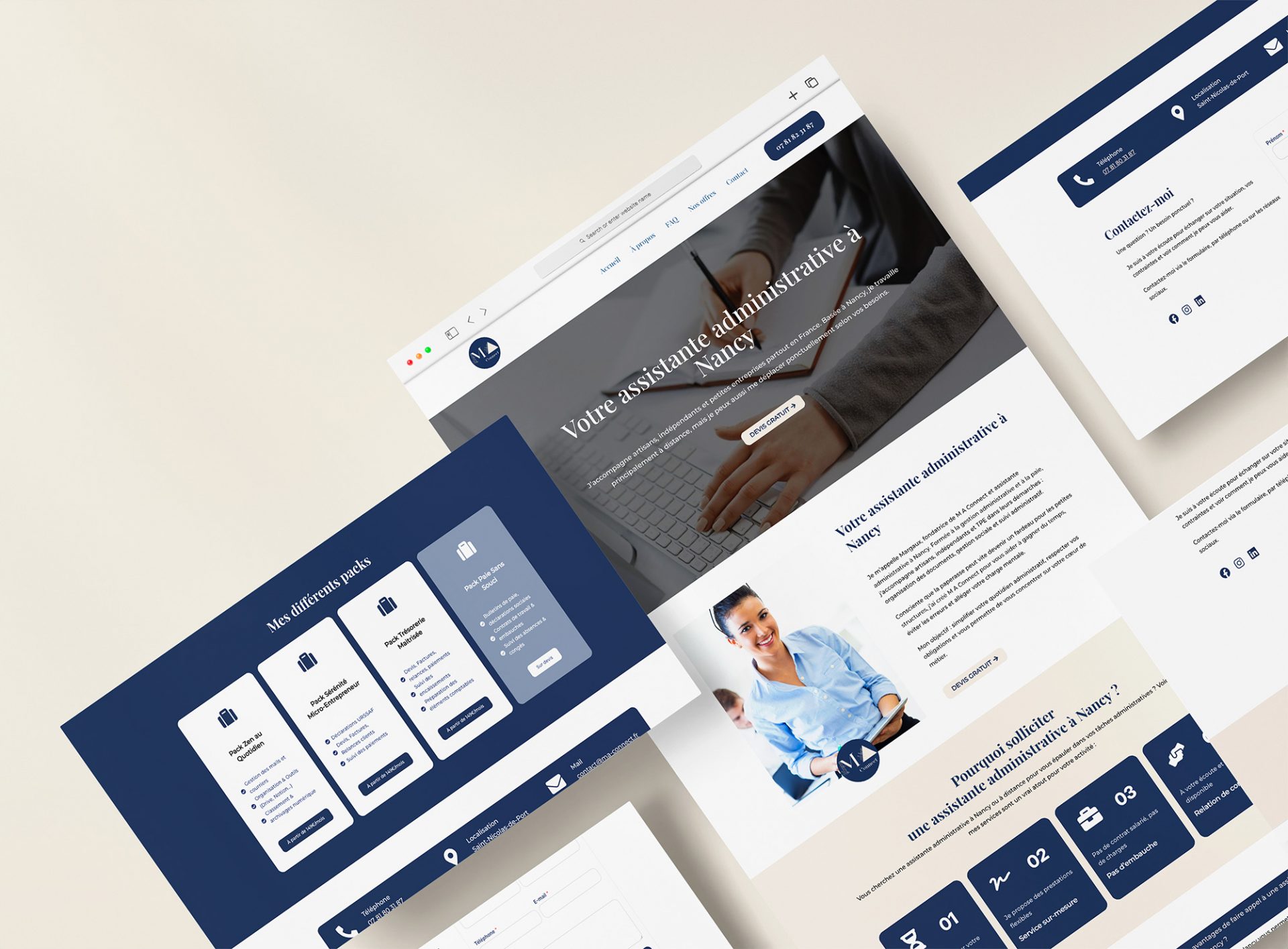 Site vitrine WordPress pour assistante administrative indépendante à Nancy – webdesign moderne