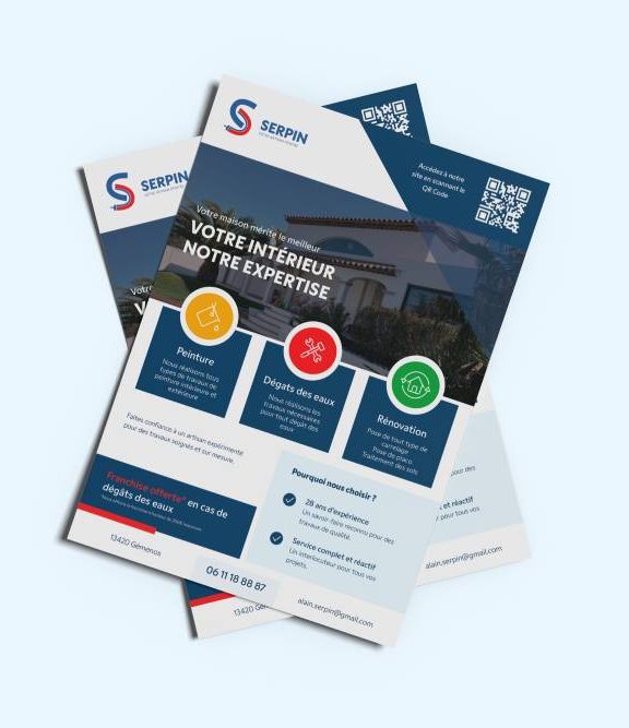 Flyers de communication pour artisan en bâtiment